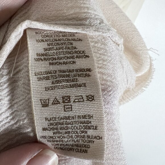 Free People Top Womens Cream Sheer Beaded Mesh Boho Lace Top Size M NWT Boho - Picture 8 of 11